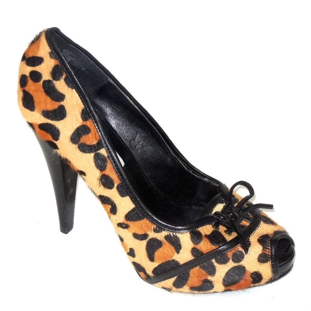 Steve Madden RIPAA Leopard Peep Toe Pumps 6.5